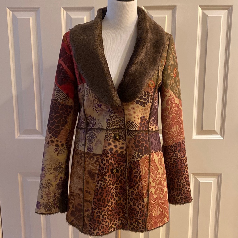 Lined Faux Fur and suede jacket